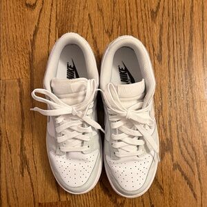 Nike Dunk Low Classic White Lace-Up Sneakers